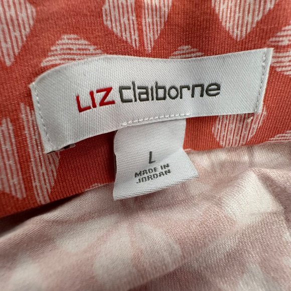 New! Liz Claiborne Skirt Large Rayon & Spandex Elastic Waist Coral Geo‎ MSRP $37 - Picture 3 of 10